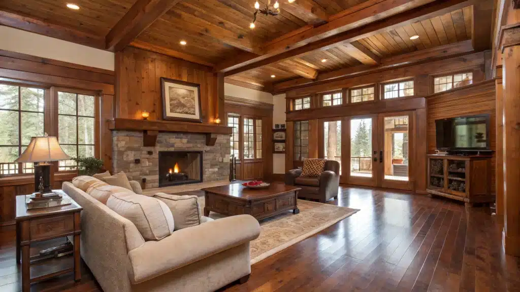 intérieur maison moderne bois